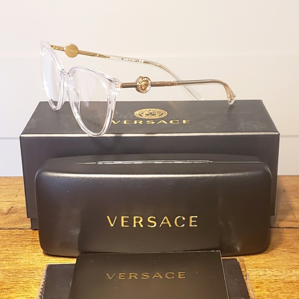 VERSACE VE3298B 148 Crystal Cat Eye Women's 55 mm Eyeglasses